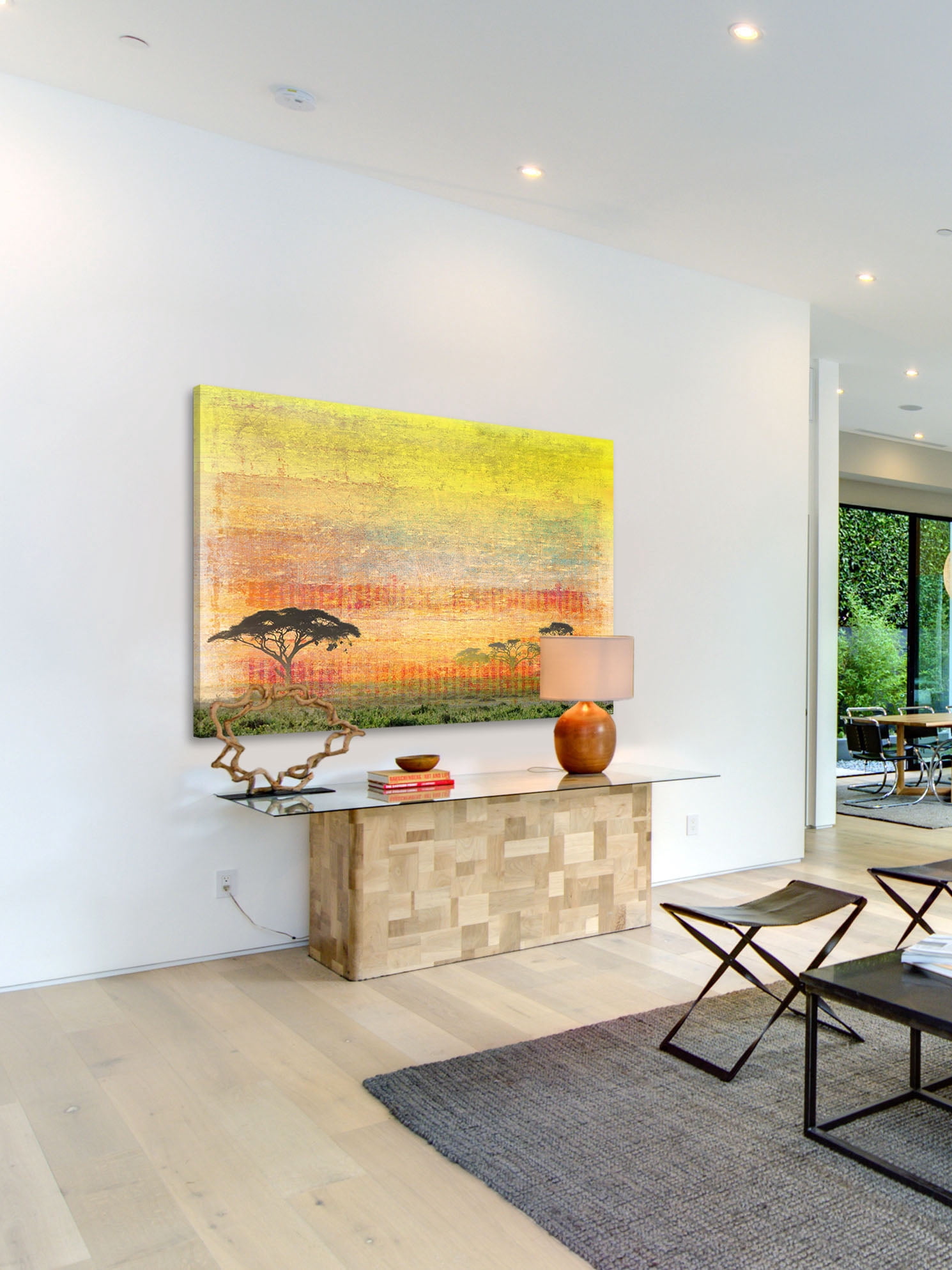 Parvez Taj "Orange Plains" Print on Canvas