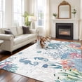thumbnail image 2 of 6'x9' Area Rugs, Coastal Octopus Indoor Outdoor Area Rug for Living Room Bedroom, Summer Beach Nautical Ocean Coral Seahorse Washable Bathroom Rugs Kitchen Floor Carpet Mats Home Decor Aesthetic, 2 of 8