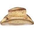 thumbnail image 4 of Straw Cowboy Hat for Women and Men with Shape-It Brim, Western Cowboy Hat, Turquoise/Beads - Tea Stain, 4 of 7