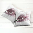 thumbnail image 2 of Ambesonne Butterfly Throw Pillow Cover 2 Pack, Woman Eyelashes, 16", Pale Pink Purple, 2 of 6