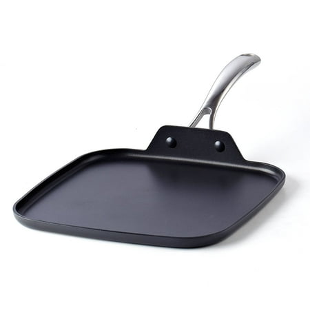 Cooks Standard Hard Anodized Nonstick Square Griddle Pan, 11 x 11-Inch,