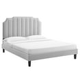 thumbnail image 2 of Modway Colette Queen Performance Velvet Platform Bed in Light Gray, 2 of 10