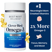 Best Nest Wellness Clever Bird Omega-3 Fish Oil, Once Daily DHA + EPA, Immune Support, 30 Ct