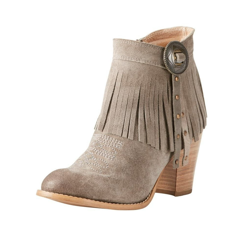 Ariat Ariat Fashion Boots Womens Avery Ankle Fringe 6 B Taupe