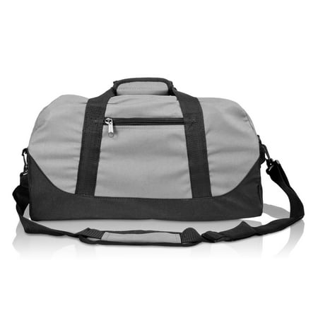 DALIX 18" Duffle Bag Two-Tone Sports Travel Gym Luggage Bag in Gray