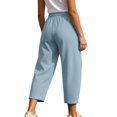 thumbnail image 2 of JUUNthy Womens Jogger Pants, with Pockets Loose Casual Elastic Drawstring Waist Fashion Cropped Sweatpants Burgundy XL, 2 of 12
