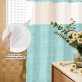 thumbnail image 4 of No Hook Shower Curtain, Mint Green Shower Curtains for Bathroom with See Through Top Window, Farmhouse Vintage Teal Solid Color Modern Waterproof & Washable Bath Curtain Small Stall 36"x78", 4 of 9