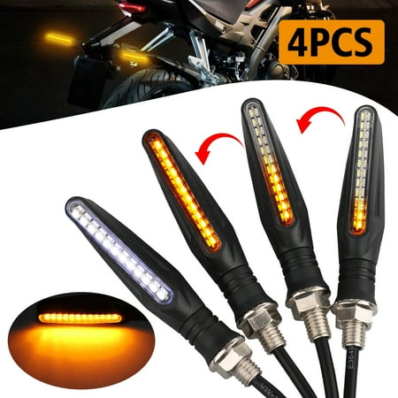 Flow Indicators Replacement Feeder (4x Car Replacement Universal Flowing Waterproof Motorcycle Motorbike LED Turn Signal Indicator Light Yellow,DRL Light)
