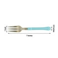 thumbnail image 5 of BalsaCircle 24 Pieces 7" Metallic Gold Plastic Forks Blue Handle Disposable Tableware Party, 5 of 6