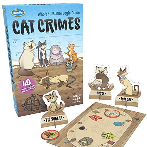 ThinkFun Cat Crimes Jeu de Cerveau et Casse-Tête pour les Garçons et les Filles de 8 Ans et Plus - un Jeu Intelligent avec un Thème Amusant et des Illustrations Hilarantes