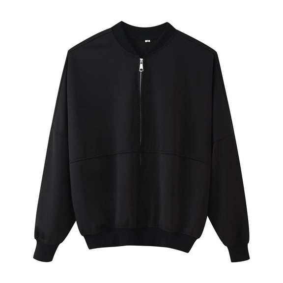 Enjoytime Jackets for Women Solid Color Long Sleeve Zip Up Cropped Coat Lightweight Fashion Casual Outerwear