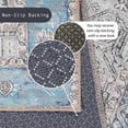 thumbnail image 5 of GLN Rugs Sinop - Indoor, Machine Washable Area Rug 2'6"x7' Brown/Blue Home Carpet, 5 of 7