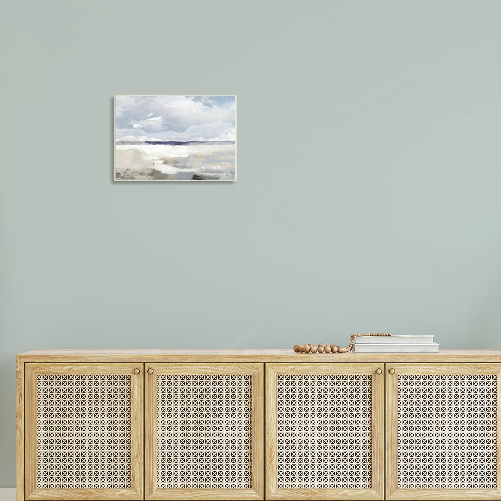 Stupell Industries Layered Abstract Beach Scenery Distant Land Clouds Painting Unframed Art Print Wall Art, Design by Sophie 6