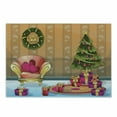 thumbnail image 1 of Christmas Cutting Board, Happy Noel Themed Cartoon of Room with Seat Flourish Tree and Gift Boxes, Decorative Tempered Glass Cutting and Serving Board, in 3 Sizes, by Ambesonne, 1 of 2