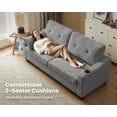 thumbnail image 5 of CHIC HOUSE Pull Out Sofa Bed Couch Queen Size with Mattress USB, Convertible Sleeper Sofa Loveseat for Small Spaces RV, Corduroy Pull Out Couch Bed for Living Room with Cup Holders LED Lights, Gray, 5 of 10