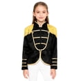 thumbnail image 4 of Aislor Girls Royal Guard Drummer Marching Band Long Sleeve Fringe Tassel Epaulets Outwear Jacket Coat Black 16, 4 of 7