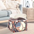 thumbnail image 3 of Yayeee Collapsible Cube Storage Bin with Lid Fabric Closet Decorative Basket with Handles, Baseball Pattern, 3 of 7