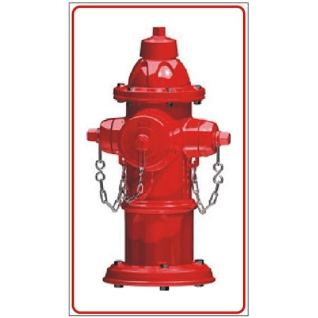 FIRE HYDRANT SYMBOL SIGN (WHITE ,Reflective Aluminum ,HEAVY DUTY,12X21, RUST Free )