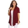 thumbnail image 2 of Made by Olivia Women's Basic Short Sleeve Open Front Cardigan [S-3X] - Made In USA, 2 of 4
