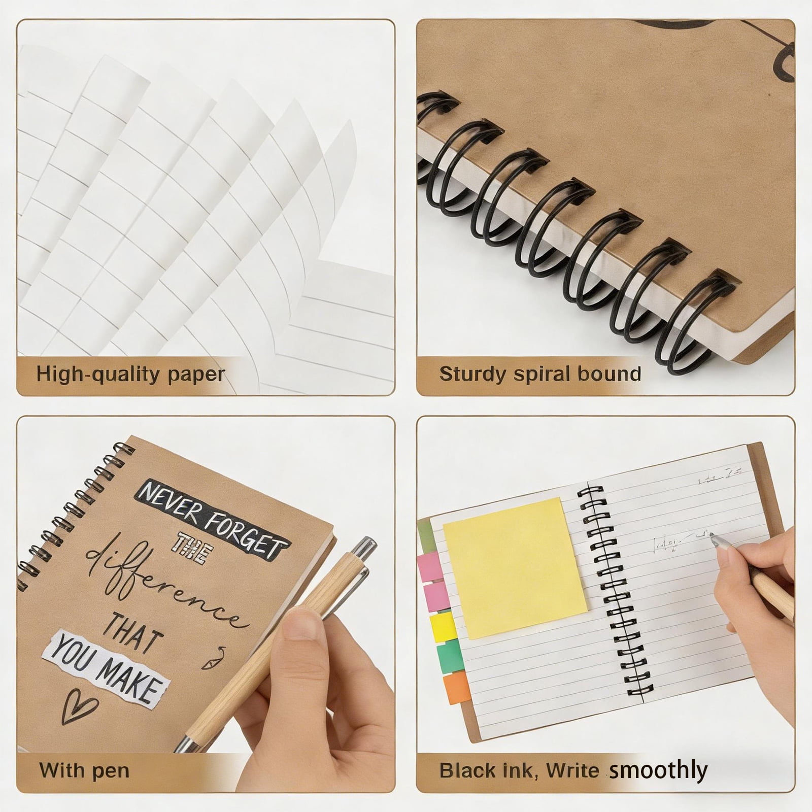 Employee Gifts Bulk for Coworkers Team - Inspirational Protable Notebook Journal with Sticky Notes Ballpoint Pen Thank You Gifts Bulk for Teacher,Nurse,Staff,Office,Volunteer