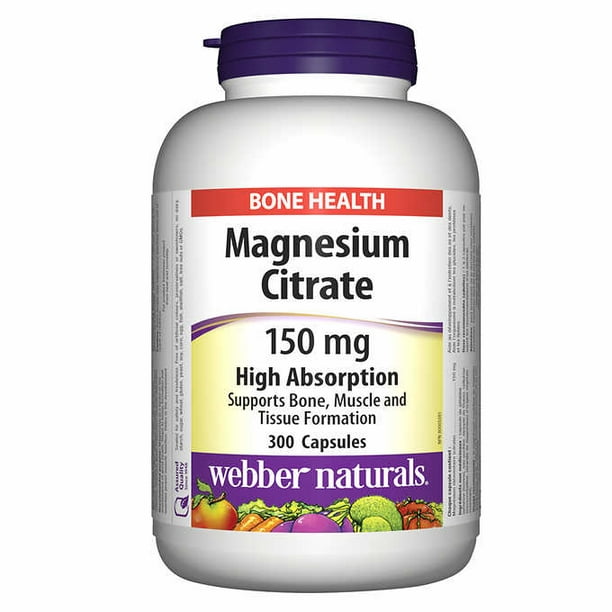 webber Naturals Citrate de Magnésium 150 mg -- 300 Gélules