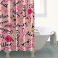 thumbnail image 4 of Pink Breast Cancer and Pioneer Flower Shower Curtain 72"x84" ,Bathroom Decorative Shower Curtains Set with 12 Hooks,Modern Waterproof Washable Shower Curtain, 4 of 6