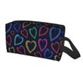 thumbnail image 2 of Goofa Colored Hearts Printed Toiletry Bag with Handle,Large Capacity Travel Makeup Cosmetic Bag for Women, Carry on Airport Airline Compliant Bag, 2 of 9
