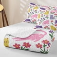 thumbnail image 4 of Homewish Cartoon Cat Animals Bed Spread Queen,Cute Floral Moon Queen Coverlet Set,White,3 Pieces, 4 of 7