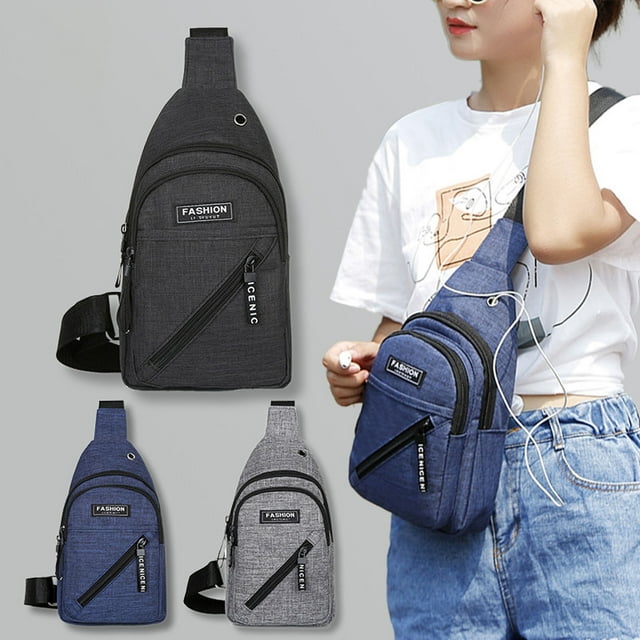 La mejor mochila tipo sling para hombres y mujeres - Bolsa bandolera de nylon resistente al agua con múltiples bolsillos para viajar, correr, hacer senderismo y uso diario