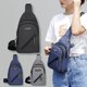 thumbnail image 1 of Mochila Bandolera de Nailon para Mujer y Hombre, Ideal para Viajes, Deportes, Correr y Senderismo (Gris, Negro y Azul), 1 of 7