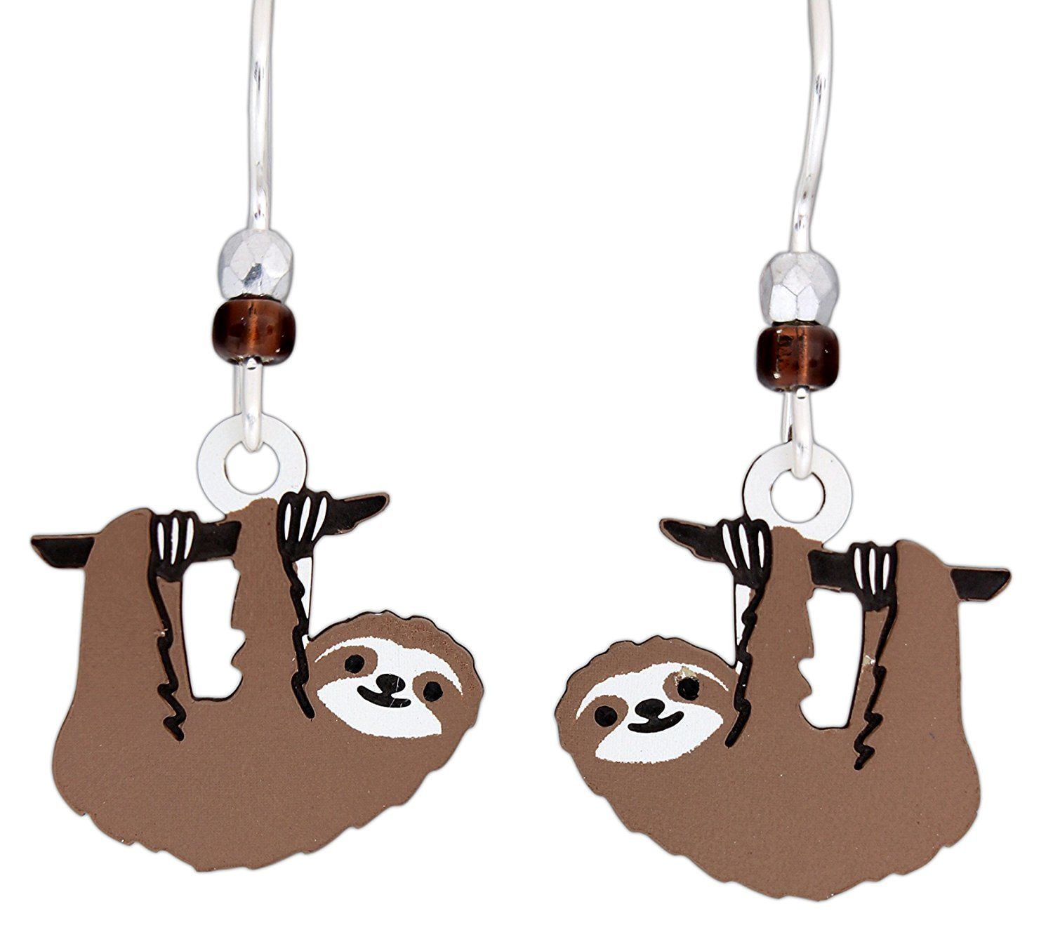 sloth earrings sterling silver