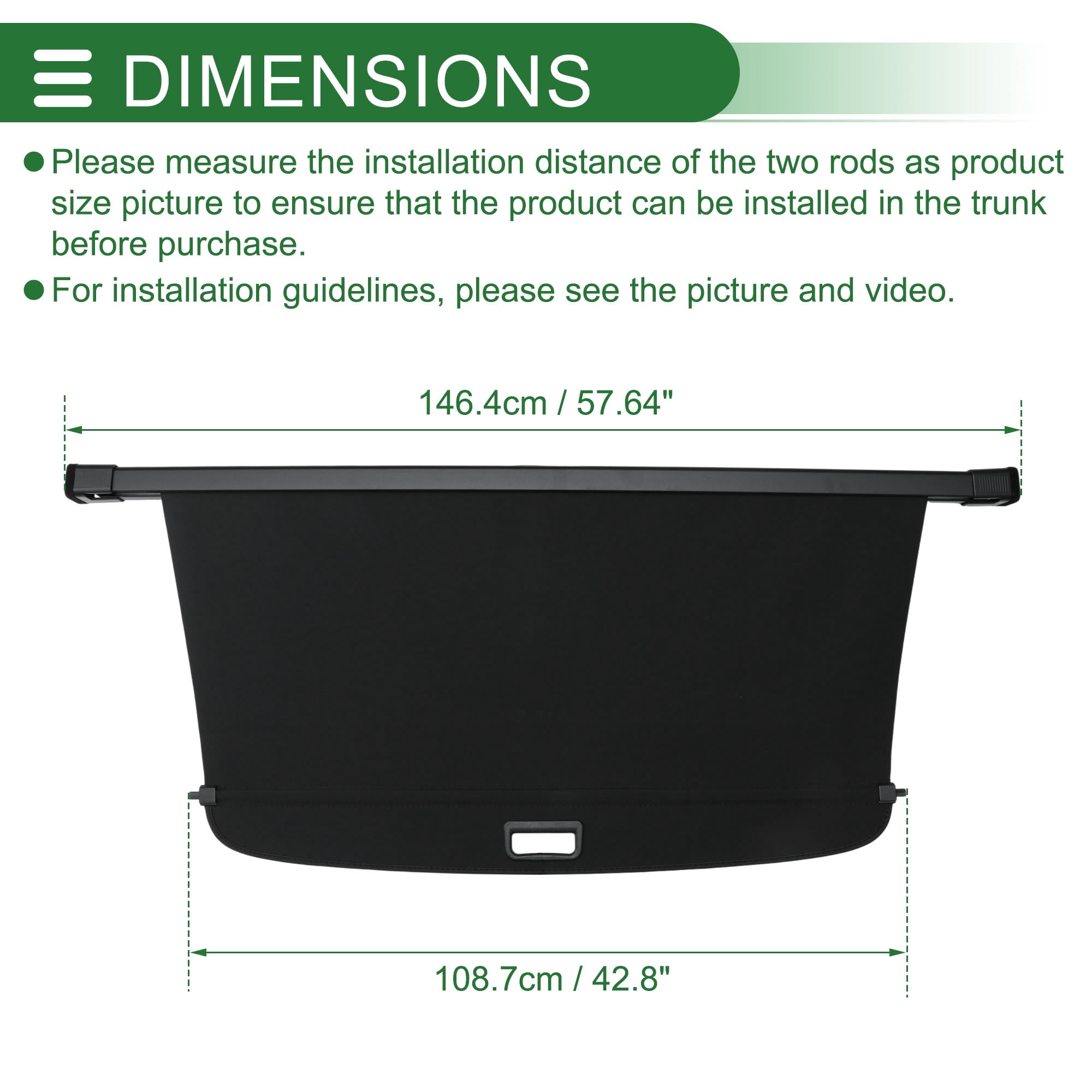 Unique Bargains Retractable Cargo Cover for Hyundai for Genesis Ioniq 9 Rear Trunk Shade