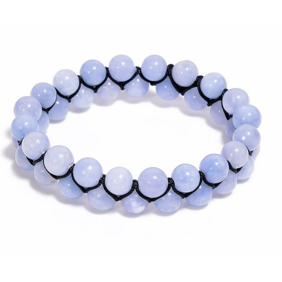 Aquamarine Gemstone Beaded Bracelet – 8MM Round Elastic Stretch Bracelet for Women & Men, Handmade Crystal Healing Jewelry