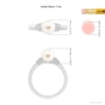 thumbnail image 5 of Angara Freshwater Cultured Pearl & Pave-Set Diamond Ring in 14K White Gold for Women | June Birthstone Jewelry for Her, 5 of 8