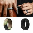 thumbnail image 2 of GKNET Size 7-11 Silicone Wedding Engagement Ring Men Women Rubber Band Gym Sports-Black-10, 2 of 9