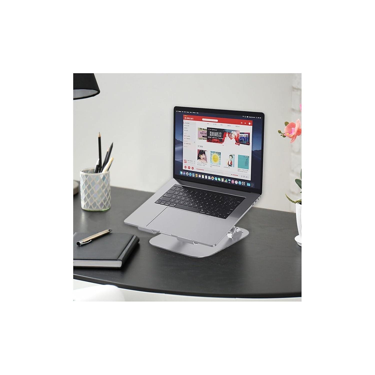 OTM Essentials Aluminum Adjustable Laptop Riser Stand Gray (OB-A2A)