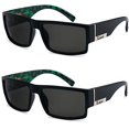 thumbnail image 2 of Locs 2 Pack Lunettes de Soleil Noires Gangster (2 Pot Vert), 2 of 3
