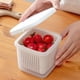 thumbnail image 4 of Caja organizadora de plástico para frigorífico con drenaje - Almacenamiento sellado para jengibre, ajo, condimentos, verduras y carne, 4 of 8
