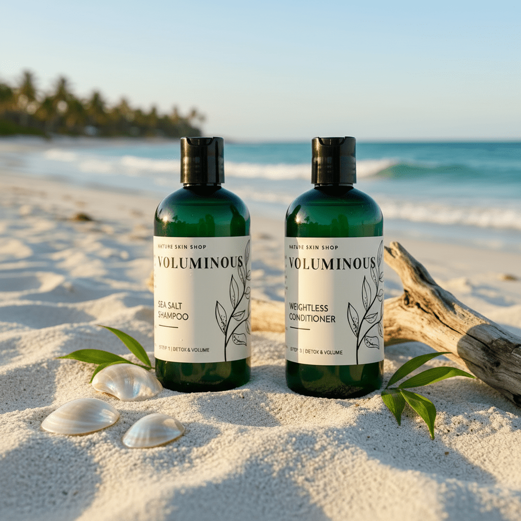 Nature Skin Shop Voluminous Thickening Daily Shampoo with Dead Sea Salt & Rice Protein, Sulfate-Free
