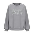 thumbnail image 6 of Busydd Christmas Sweatshirts for Women Fashion Vacation Ribbed Crewneck Sweatshirt Casual Loose Long Sleeve Pullover Sweatshirt M, 6 of 6