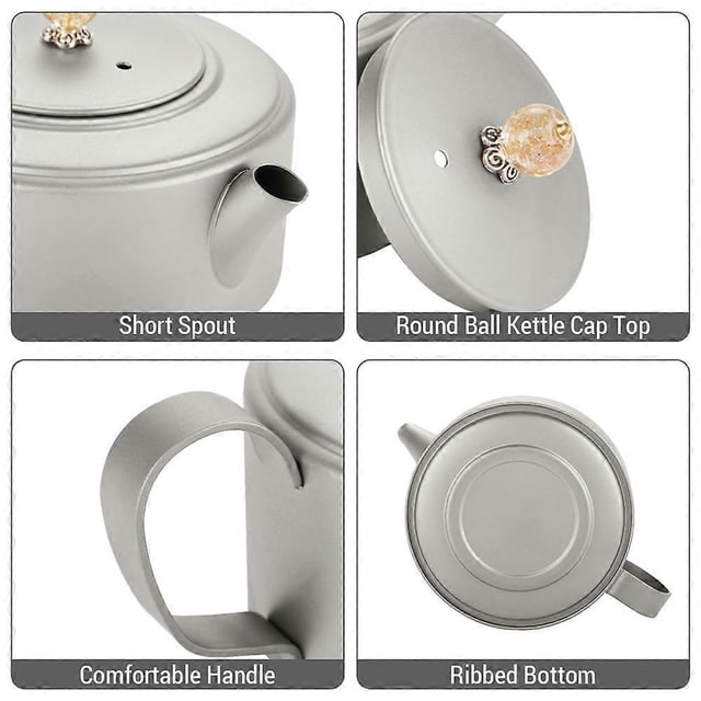 Outdoor Camping Ti Kettle 260ml Lightweight Portable Teapot for Outdoor Hiking Trekking