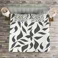 thumbnail image 3 of Ambesonne Abstract Quilted Bedspread Set 3 Pcs, Leaves on Vines Nature, King Size, White and Grey, 3 of 3