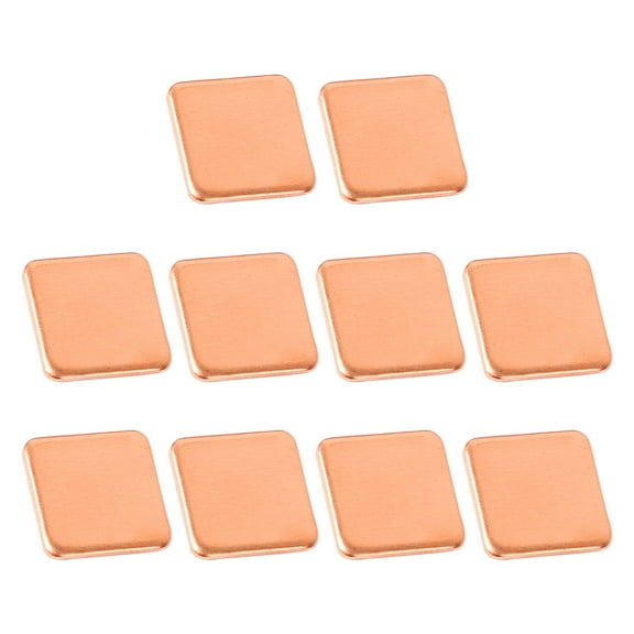 10pcs Copper Heatsink 15x15x1.5mm Copper Pad Pads Thermal Shim, Mini Heat Sink Copper Plate Cooler Heatsink for Cooling PC Laptop CPU GPU
