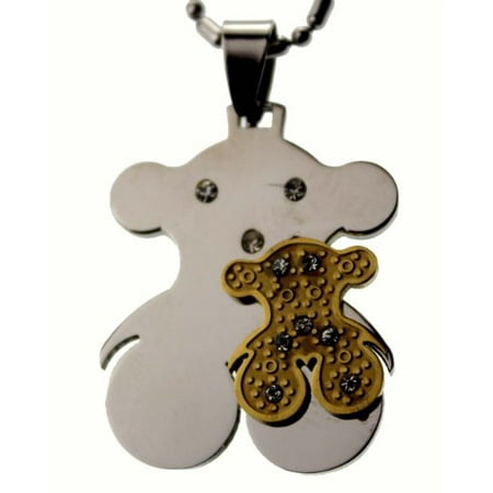 - R.H. Jewelry Stainless Steel Pendant, Teddy Bear Pendant Necklace