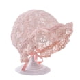 thumbnail image 2 of WNVMWI Infant Sun Hat Baby Lace Bonnet Hats with Chin Tie Newborns Breathable Bonnets for Summer Outings Pink 0-6 Months, 2 of 4