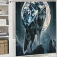 thumbnail image 6 of Pratyus Wolf Moon Mountain Modern Waterproof Shower Curtain for Country Cottage & Farmhouse Bathroom Decor with Hooks 36x72, 6 of 7