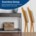 thumbnail image 3 of Classic Hardwood Slat Back Folding Chair - Blush Fabric and Oak, 3 of 6