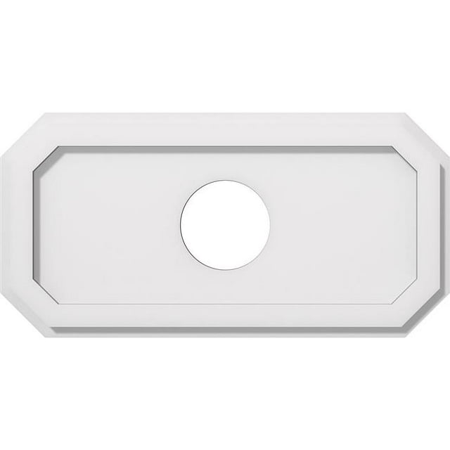 Ekena Millwork CMP20X10ED-04000 4 in. ID x 7 in. Rectangle Émeraude Architectural Grade Médaillon de Plafond Contemporain PVC