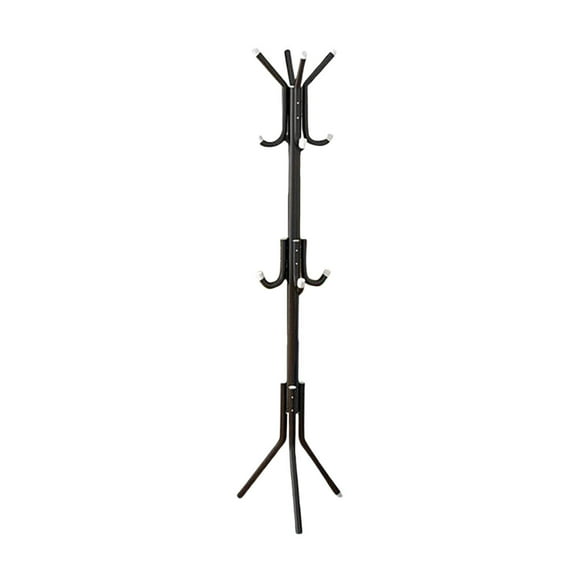 coat Rack, Coat Rack Stand Floor Hanger Organizer Metal Tree Stand Free Standing Coat Hanger Pole for Entryway Purse Hall Black