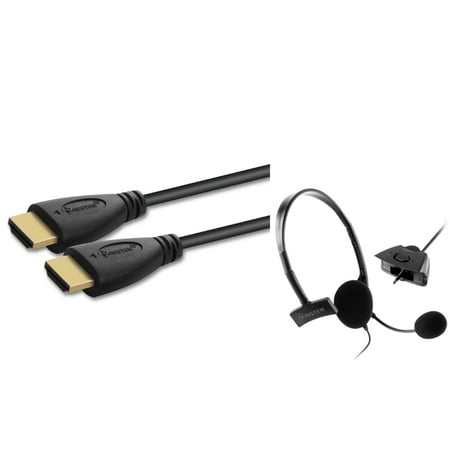 Insten 10Ft HDMI Cable 1080p+Black Headset Microphone For Xbox360 Xbox 360